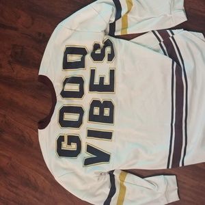 Long sleeve Jersey style tee Good vibes